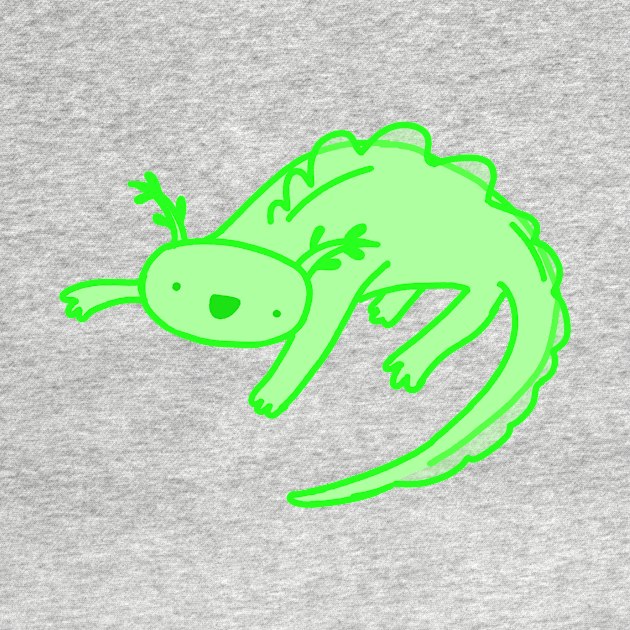 Green Axolotl by diffrances